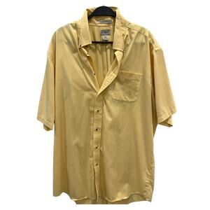 L.L.Bean Men’s Short Sleeve Shirt Yellow XL Tall Cotton Wrinkle Resistant